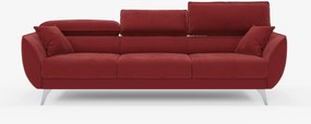 Michelangelo 4 Posti – Divano con 3 sedute estensibili e poggiatesta reclinabili in elegante tessuto vellutino smacchiabile T30