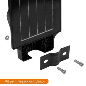 Armatura Stradale Solare 60W 5.000k Luce Minima + Sensore di Mov. Aut. 10h LED Lumileds Colore Bianco Freddo 5.000K