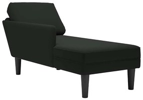 Sdraio Con Cuscino E Bracciolo Destro İn Velluto Nero /
