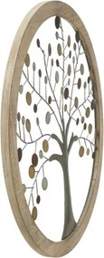 Pannello Decorativo Rotondo Albero Della Vita 61x1,8 Oro E Legno