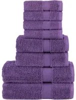 Set Asciugamani 8 pz Viola 600 gsm 100% Cotone 137545