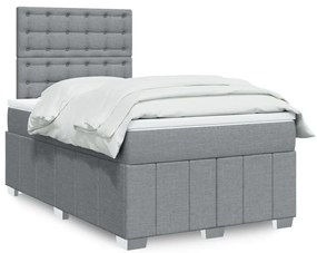 Giroletto A Molle Con Materasso Grigio Chiaro 120x200cm Tessuto /