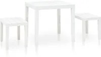 Tavolo da Giardino con 2 Panche in Plastica Bianco cod mxl 34570