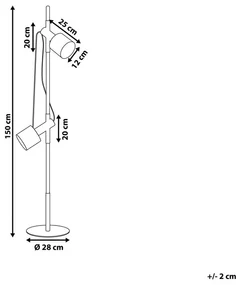 Lampada da pavimento in vetro grigio OWENS 