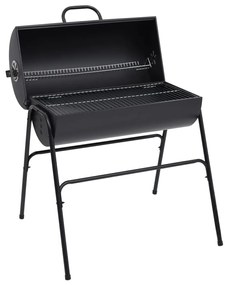 Barbecue A Barile 2 Griglie Di Cottura Nero 80x95x90 Cm Acciaio /