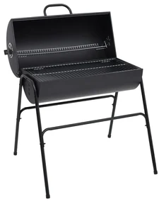 Barbecue A Barile 2 Griglie Di Cottura Nero 80x95x90 Cm Acciaio /