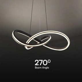Lampadario LED moderno 40W nero in metallo con luce CCT 3in1