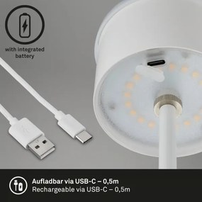 Brilo - Lampada da tavolo LED ricaricabile a sfioramento KIKI LED/2,6W/5V IP44 2600 mAh bianca