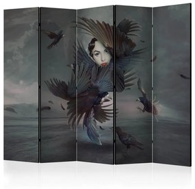 Paravento  Covered in feathers II [Room Dividers]  Colore Grigio, Dimensioni e Misure 225x172