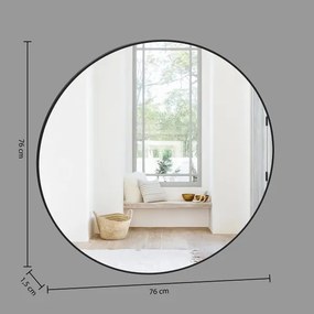 Atmosphera - Specchio da parete ALICE diametro 76 cm nero