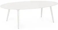 Tavolino da Salotto 120x75x36 cm in Alluminio Ridley Bianco