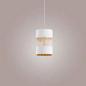 Lampadario su filo BOGART 1xE27/15W/230V bianco/oro