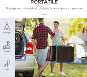 Lettino Prendisole Relax Reclinabile Pieghevole Telaio in Metallo Marrone 137x63.5x100.5 cm...