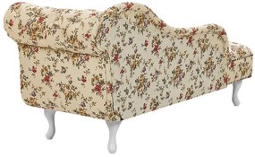 Chaise longue destra modello floreale beige NIMES Beliani