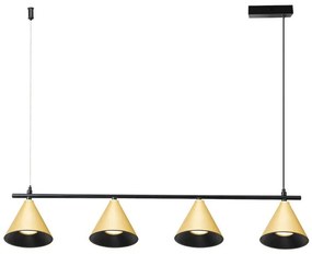 Lampadario a sospensione con filo CONE 4xGU10/10W/230V oro/nero