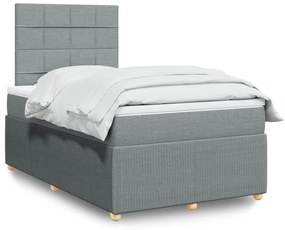 Giroletto A Molle Con Materasso Grigio Chiaro 120x200cm Tessuto /