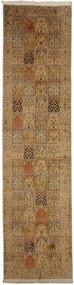 Cashmere Silk Tappeto 90x370 Beige (Indian) Annodato A Mano