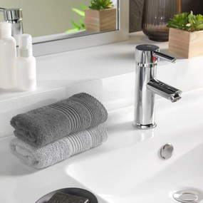 Asciugamano tipo terry grigio scuro in cotone 30x50 cm Tendresse – douceur d'intérieur
