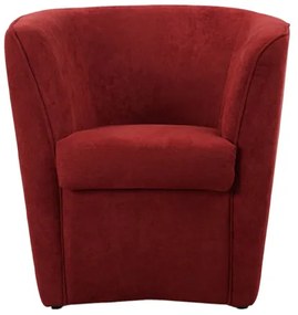 Poltrona bordeaux elegante in tessuto antimacchia con seduta imbottita