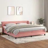 Giroletto a Molle con Materasso Rosa 200x200 cm in Velluto 3127636