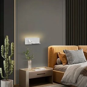 Immax 08285L-LED Applique con ripiano, USB e ricarica wireless LED/3W/230V + LED/3W