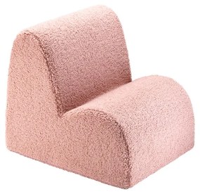Poltrona per bambini rosa con rivestimento in bouclé Cloud – Wigiwama