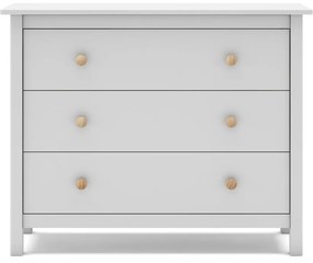 Cassettiera bassa bianca per bambini in legno di pino 100x80 cm Max - Marckeric