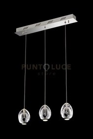 Lampada a sospensione golden egg 3 luci, cromo, led 14,4w, 800lm 30...