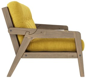 Divano letto in velluto a coste giallo 204 cm Grab - Karup Design
