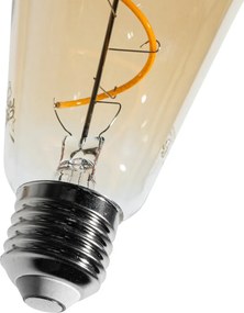 Set di 5 lampadine LED E27 dimmerabili a filamento a spirale ST64 oro 4W 270 lm 2100K