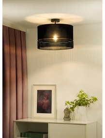 Duolla - Lampadario a plafone DOUBLE RATTAN 1xE27/15W/230V diametro 40 cm nero
