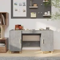 Scrivania Grigio Cemento 140x50x75 cm in Legno Multistrato cod mxl 65842