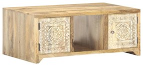 Tavolino Da Salotto 90x50x35 Cm İn Legno Massello Di Mango /