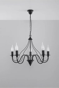 Lampada a sospensione nera 5 Fiorano - Sollux