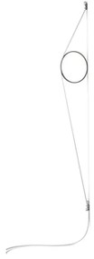 Flos Wirering Lampada da parete H.208 cm a luce indiretta con dimmer e Cavo bianco/Anello Grigio