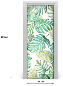 Adesivo per porta Foglie tropicali 75x205 cm