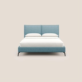 Cloe letto imbottito con piedi in metallo sfoderabile in tessuto fiammato impermeabile T06