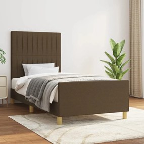 Giroletto Senza Materasso Marrone Scuro 100x200 Cm Tessuto /