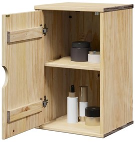 Mobile Da Bagno Otta 35x30x55 Cm İn Legno Massello Di Pino /