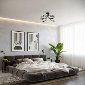 Sollux SL.1457 - Lampadario a sospensione con supporto rigido LEVAR 8xE27/15W/230V nero