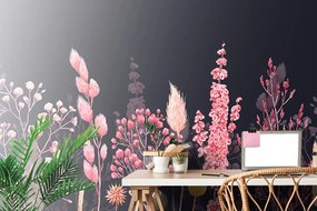 Carta da parati – Variazione d'erba in rosa