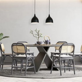 Lampadario a sospensione con filo NOAK 2xE27/15W/230V nero