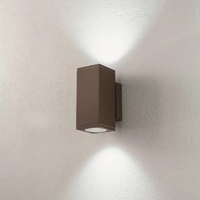 Applique NEVADA 9x12 cm per esterni in alluminio Marrone con diffusore in vetro