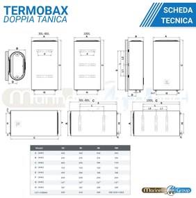 Scaldabagno elettrico 80 litri doppia tanica WIFI garanzia 5 anni Thermobax
