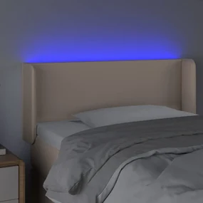 Testiera cappuccino a led 103x16x78/88 cm in similpelle