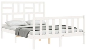Giroletto con testiera bianco 120x200 cm in legno massello