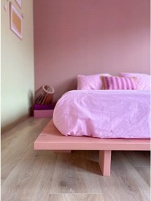 Letto matrimoniale rosa chiaro in legno di pino con griglia 140x200 cm Japan - Karup Design