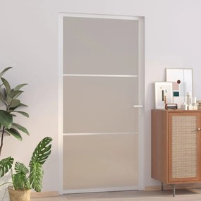Porta Interna 102,5x201,5 Cm Bianco Opaco İn Vetro E Alluminio /
