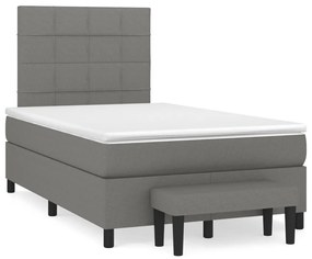 Giroletto A Molle Con Materasso Grigio Scuro 120x190cm Tessuto /