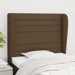 Testiera Ad Orecchio Marrone Scuro 83x23x118/128 Cm İn Tessuto /